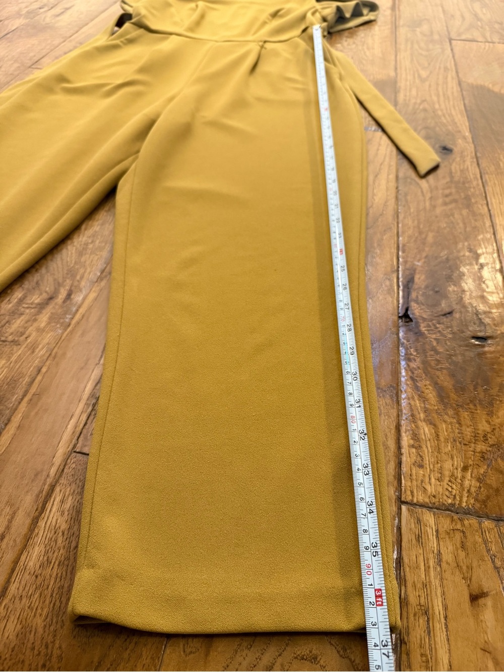 Jumpsuit Mustard Yellow Size Medium 6 to 8 Belted Tailored Fit Work Office Chic - Picture 8 of 12